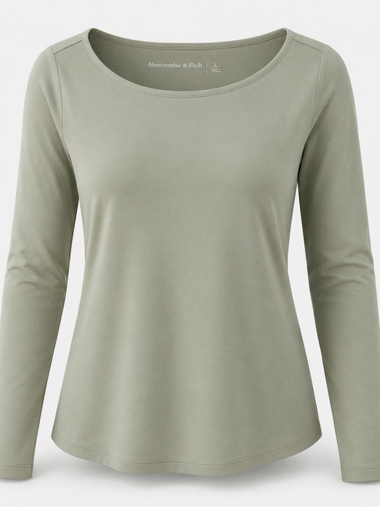 Abercrombie & Fitch Tops - Abercrombie & Fitch Sage Green Long-Sleeve Scoop Neck Top